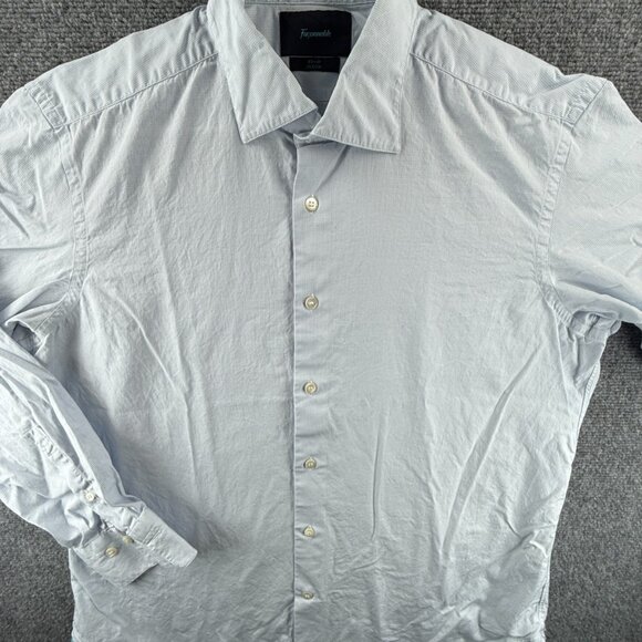 Faconnable 17 Check Blue Button Up Men Shirt French Long Sleeve Spread Adult - Picture 2 of 14